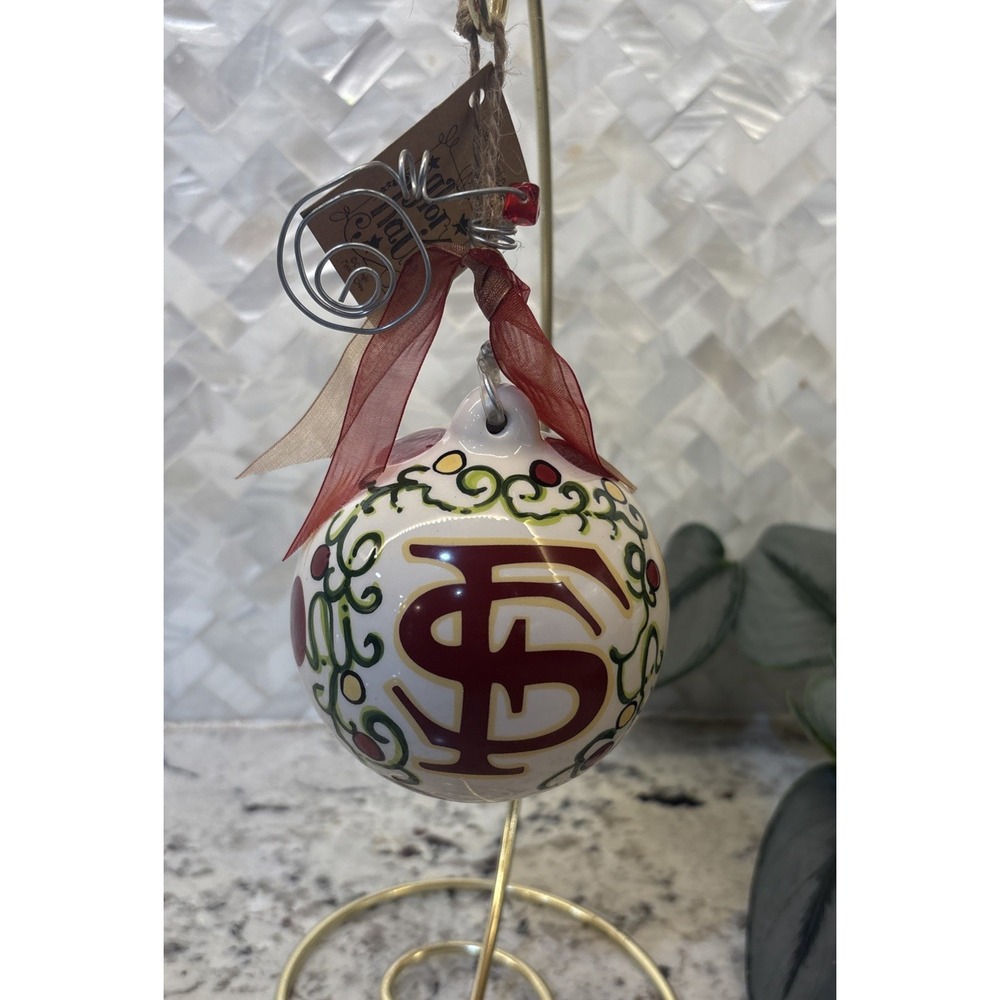 FSU Seminoles Glory Haus Christmas Ornament Garnet And Gold Officially Licensed